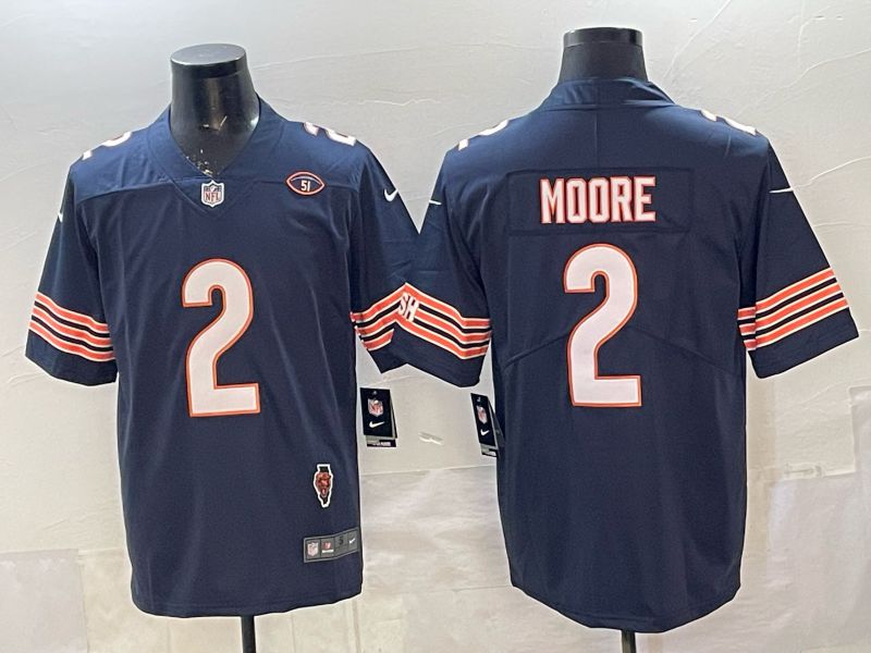 Men Chicago Bears #2 Moore Blue 2th generations 2026 Nike Limited NFL Jersey style 112->chicago bears->NFL Jersey